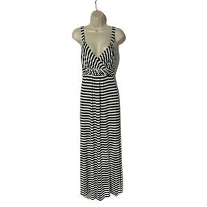 Boston Proper Women’s Black & White Stripped Maxi Dress Size XS